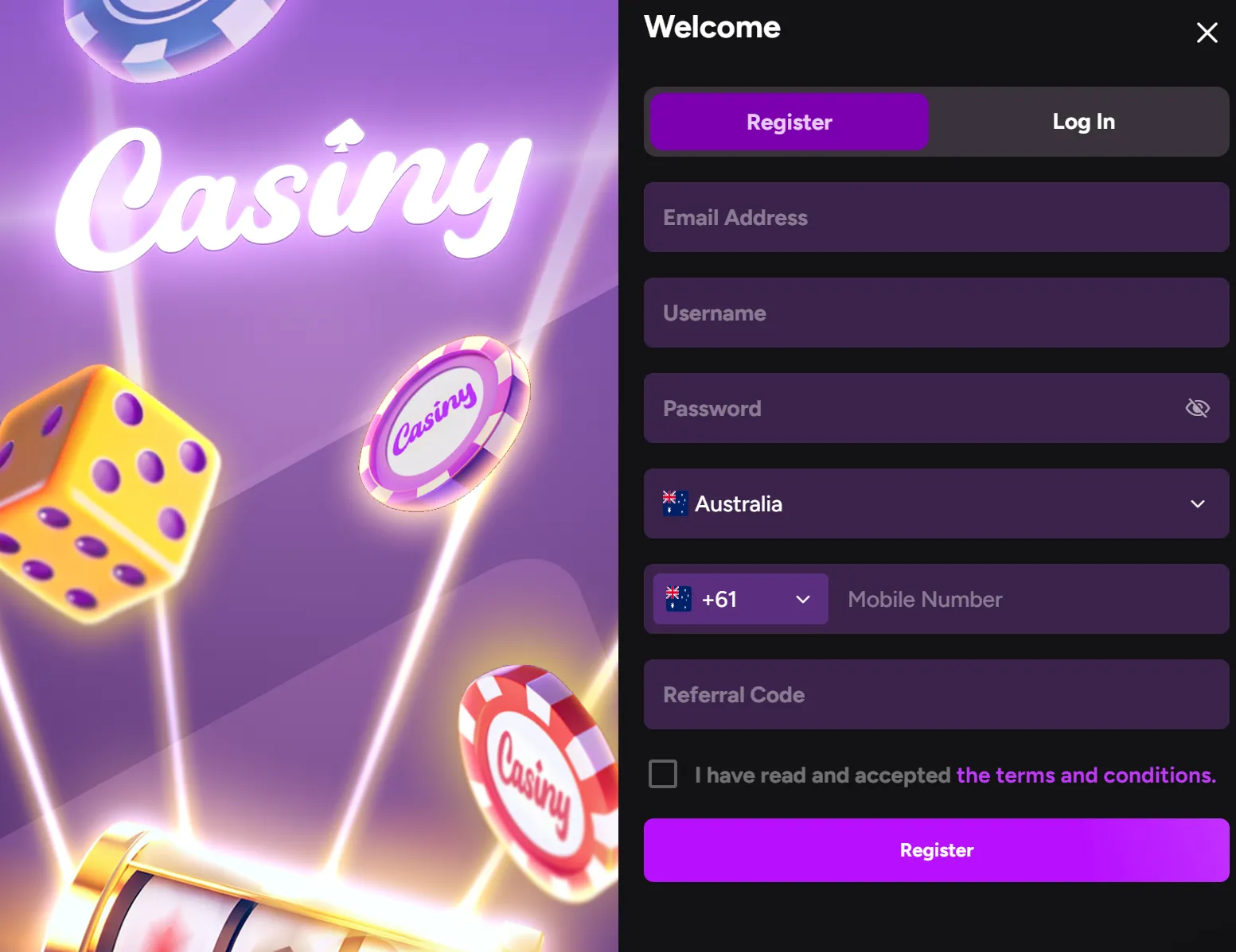 Creating an Account Casiny Casino